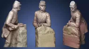 3D model Mass. Sharpshooters Monument  Gettysburg Pennsylvania (STL)